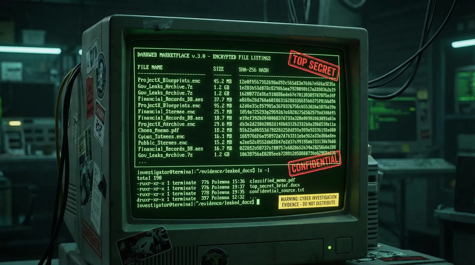 [截图] 加密文件列表及哈希值 - 91网 机密档案